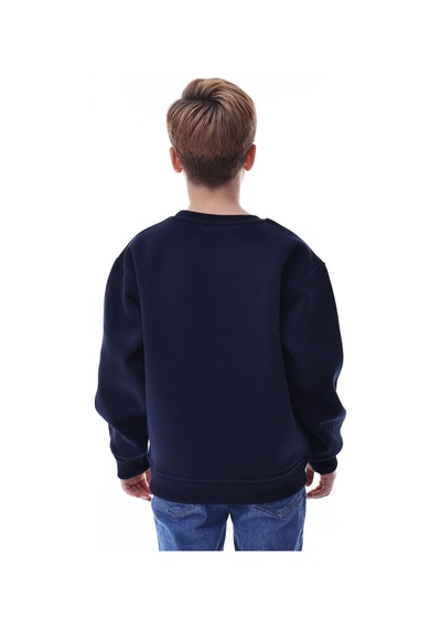 Erkek Çocuk Sweatshirt %100 Pamuk Rahat Kalıp 5-10 Yaş Lacivert