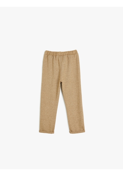 Koton Jogger Eşofman Altı Beli Bağlamalı Pamuk Karışımlı Bej Desenli 5wmb40158tk Ekru Koton Jogger Eşofman Altı Beli Bağlamalı Pamuk Karışımlı Bej Desenli 5wmb40158tk Ekru