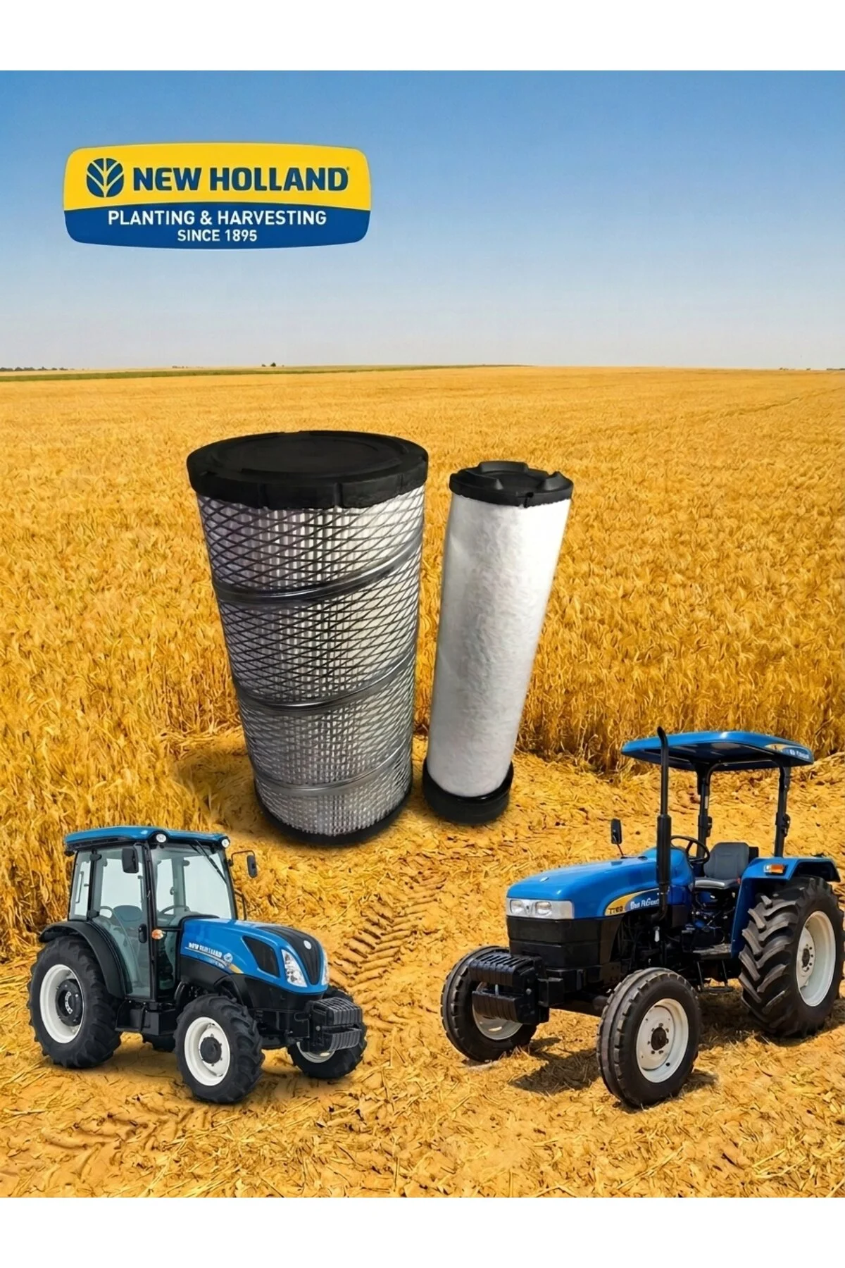 Tt 55-65-75 Td 65 Bahçe 60-70-80 / 56 New Holland Traktör Kuru Hava Filtre Takımı İç-dış