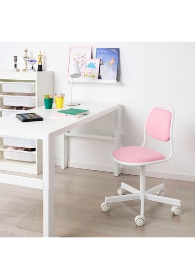 Ikea Örfjäll Çocuk Çalışma Sandalyesi, Beyaz-vissle Pembe