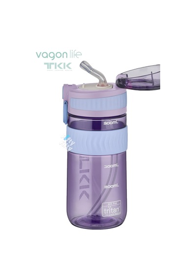Tkk 550 Ml Pipetli Bpa İçermeyen Taşıma Kulplu Tritan Su Matarası Fftkk1016-550mlpipetli Pembe