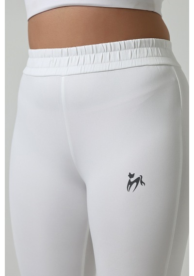 Winmoda34 Kadın Dalgıç Kumaş İçi Polarlı Tayt Eşofman Push Up İncelten Model Beyaz