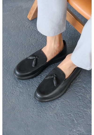 Mn002 - Cst Loafer Pelle Erkek Ayakkabı Sıyah Siyah