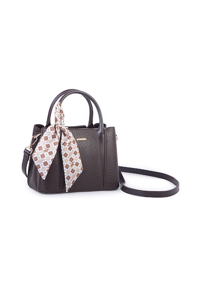 Nas Bag Şık Fularlı Mini El Ve Omuz Çantası Kahve Victoria