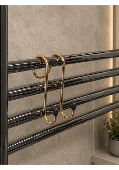 10'lu Banyo Askı Seti Havlupan İçin Pratik Havlu Askıları 10x5 Cm Altın