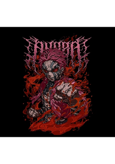 Demon Slayer Anime Baskılı Unisex %100 Pamuk Siyah Bisiklet Yaka Sweatshirt Siyah