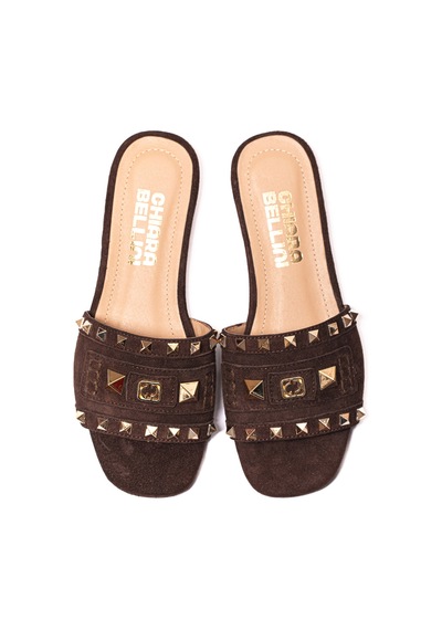 Caffee 490 C1341 Terlik Kadın 0197 394 Chiara Bellini Suede Caffee 490 C1341