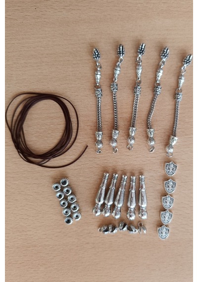 Tesbih Püskül İmame Yapım Seti İmame Püskül Metal Ara Tesbih İpi 5 Takım Seti