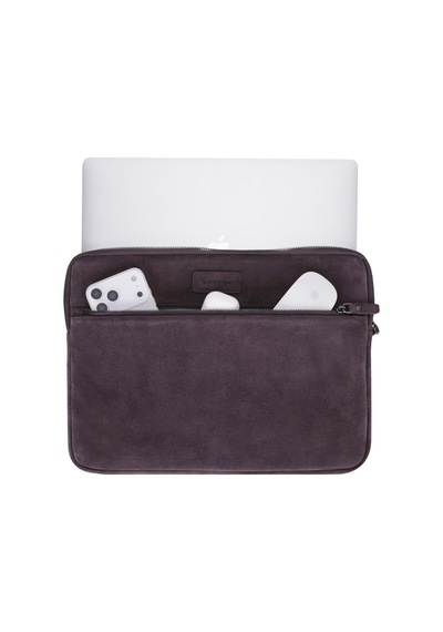 Burgundy Still Hakiki Süet Deri 15-16 İnç Macbook Uyumlu/laptop Kılıfı Bordo