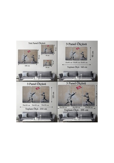 Banksy Stencil'in Top Oyunları Yok İsimli Eseri Kanvas Tablo