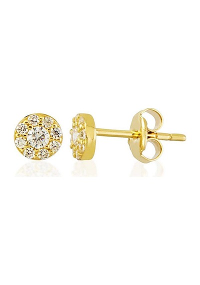 Sembol Gold Tektaş Altın Küpe Coronet Taşlı
