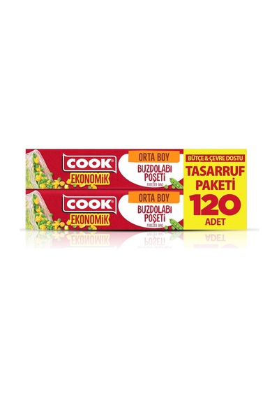 Cook Ekonomik Buzdolabı Poşeti, Orta Boy, 24 X 35 Cm, 120 Yaprak