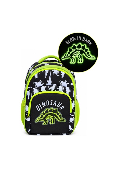 Denokids Erkek Çocuk Okul Çantası Dinozor Desenli Gece Parlar Su Geçirmez 3 Bölmeli
