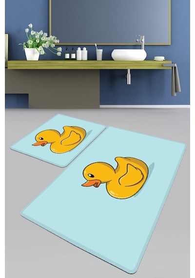 Canard Banyo Halısı Djt 2 Li Set Mavi