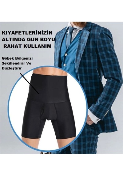 Genculus Destekli Erkek Korse Boxer Karın Bölgesi Sıkılaştırıcı Ve Toparlayıcı Silikon Kaydırmaz Bel Çevresi Çok Renkli