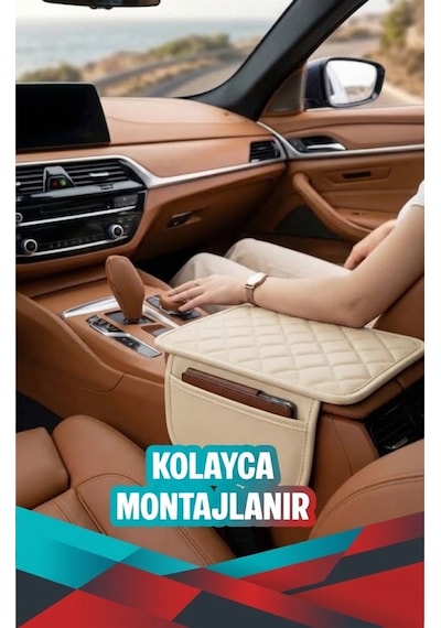 Chrysler Neon Uyumlu Cepli Deri Kolçak Minderi Koruyucu Örtü Krem Deri Krem Dikiş