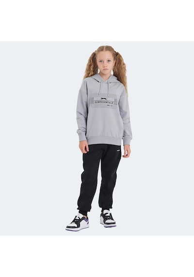 Slazenger LAYO Çocuk Kapüşonlu Taş Gri Sweatshirt