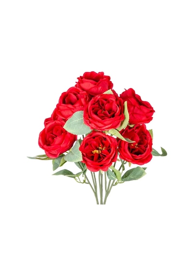 Yapay Çiçek 10 Dallı Catalina Rose 45 Cm Kırmızı