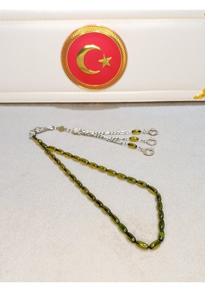 Sıkma Kehribar Tesbih Arpa Kesim Hareli Hamur