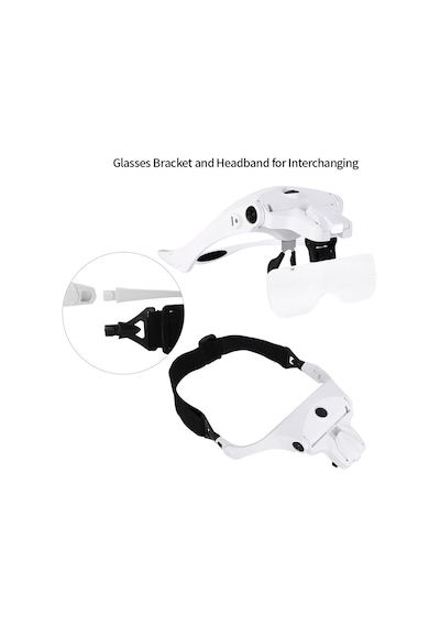 Kafa Montaj Gözlük Büyüteç Usb Şarj Büyüteç 2 Led Işıkları İle Takı El Sanatları İzle Hobi 5 Lensler 1.0x 1.5x 2.0x 2.5x 3.5x Yakın Çalışma İçin