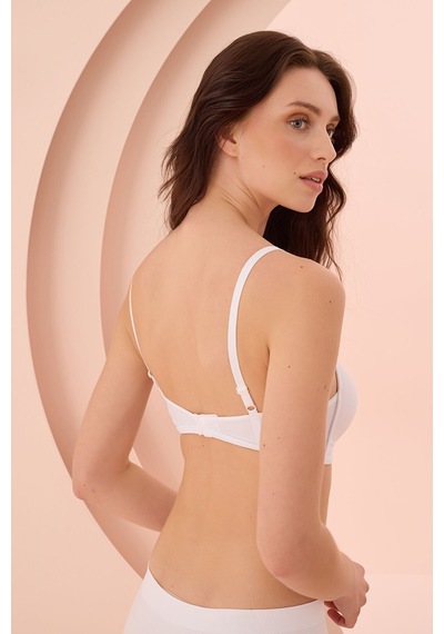 Nbb Desteksiz Balensiz İnce Askılı Üçgen Sütyen/bralet-3680 Beyaz