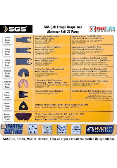 Sgs 1880 Raspalama Seti 27 Parça