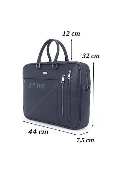 Case Club 2208-5 Laptop Evrak Çantası Büyük Boy 17.3 İnç El Omuz Çantası Lacivert