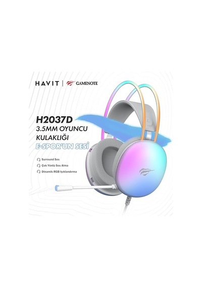 H2037d Rgb Gaming Mikrofonlu Oyuncu Kulaklığı 3.5mm Jack