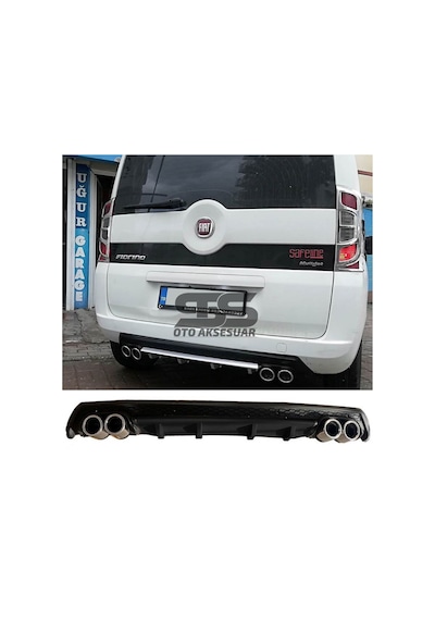 Fiat Fiorino Difüzör Arka Tampon Eki 4 Egzoz Çıkışlı Siyah Lüx Ti