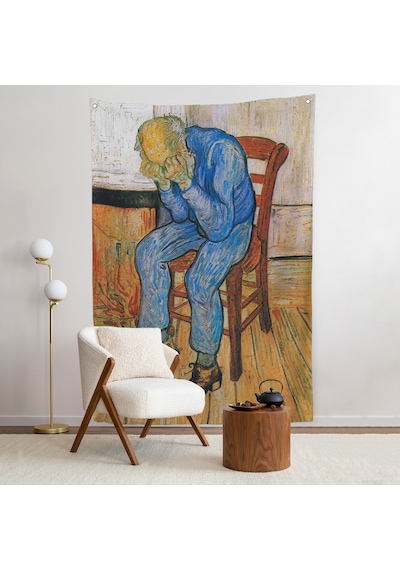 Acı Çeken Yaşlı Adam Sonsuzluğun Eşiğinde Duvar Örtüsü - Vincent Van Gogh-7442
