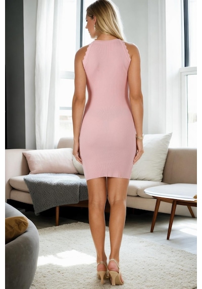 Z9012 Dewberry Bayan Elbise-pembe Pembe