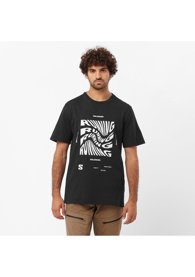 Salomon Runnıng Graphıc Ss Tee M Deep Black// Koşu T-shırt Lc2218 001