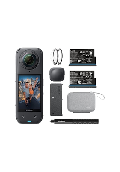 İnsta360 X5 Essentials Paketi - Su Geçirmez 8k 360 Aksiyon Kamerası, Önde Gelen Düşük Işık, Görünmez Selfie Çubuğu Efekti, Sağlam Ve Değiştirilebilir Lens, 3 Saatlik Pil, Dahili Rüzgar Koruması