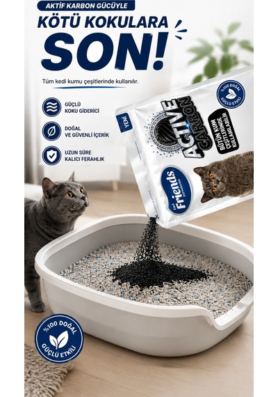 Aktif Karbon Kedi Kumu Koku Giderici 500 Gr