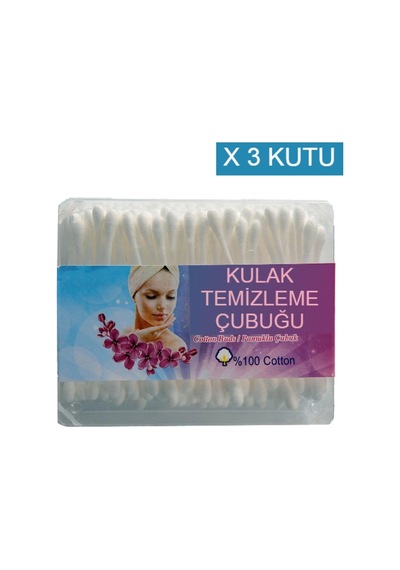3 Kutu Kulak Çöpü Pamuklu Kulak Temizleme Çubuğu