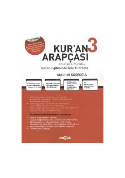 Kur'An Arapçası 3. Kitap Çözüm Kitabı Abdullah Köseoğlu