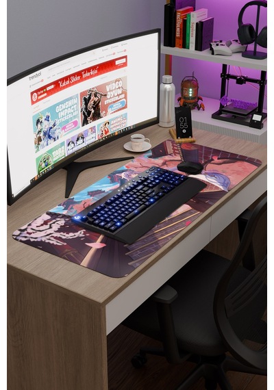 Keqing Genshin Impact Anime Gacha V1 - 90x40 Xxl Gaming Mouse Pad Fare Altlığı