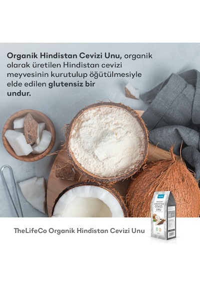 TheLifeCo Organik Hindistan Cevizi Unu 2 x 350 G