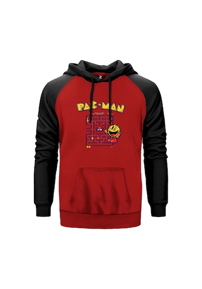 Pac-man Eighties Kırmızı Renk Reglan Kol Sweatshirt Kırmızı