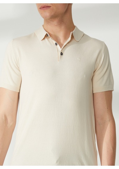 Fred Mello Polo Yaka Slim Fit Taş Erkek Kazak Fm23s07mastone
