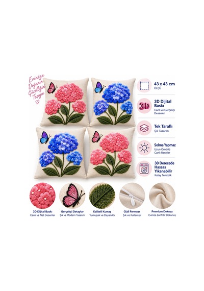 3d Ortanca Çiçek Desenli Pembe Mavi Dijital Baskılı Dekoratif 4 Lü Kırlent Kılıfı Seti 43x43 Cm Yastık Kılıfı Pembe Pembe 3d Ortanca Çiçek Desenli Pembe Mavi Dijital Baskılı Dekoratif 4 Lü Kırlent Kılıfı Seti 43x43 Cm Yastık Kılıfı Pembe Pembe