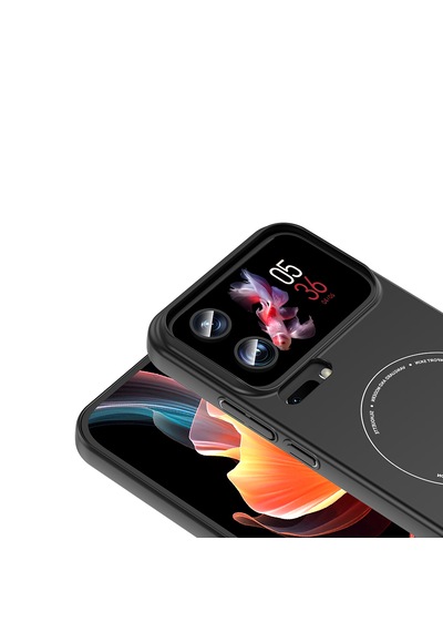 Xiaomi 17 Pro Max Kılıf Mat Görünümlü Soft Pürüzsüz Yüzey M-safe Şarj Özellikli Kamera Korumalı Sert Kapak Siyah