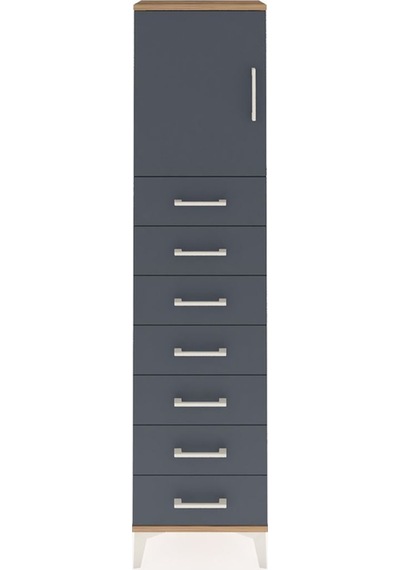 Arges Dolap 2 Raflı 7 Çekmeceli Tek Kapaklı 44x30x182 Çam-ant... Çam