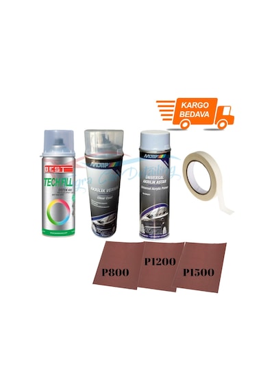 Motip Rötuş Boyası, Astar Ve Vernik Seti 400Ml
