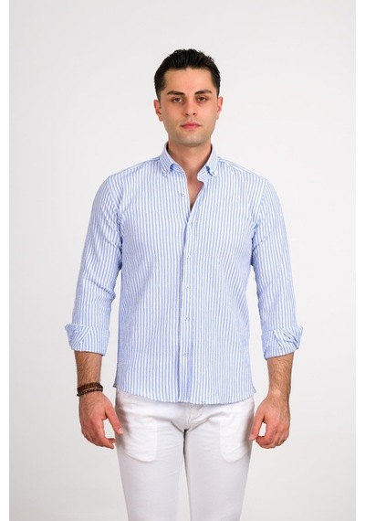 Modtime Slimfit Gofre Kumaş Pamuklu Yazlık Erkek Gömlek