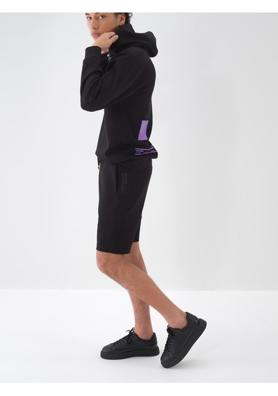 Xint Siyah Pamuk Dokulu Slim Fit Şort 380166