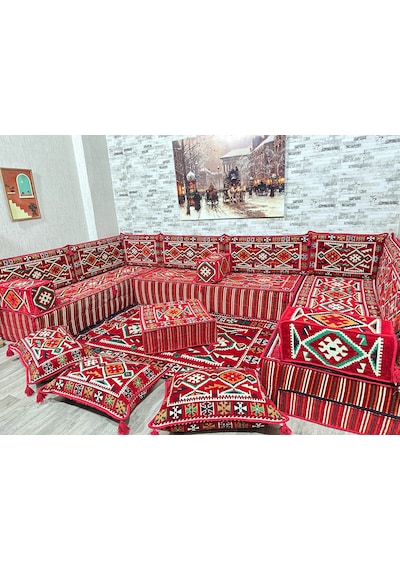 Coton Şark Köşesi 30cm Kalınlıkta Minder Takımı