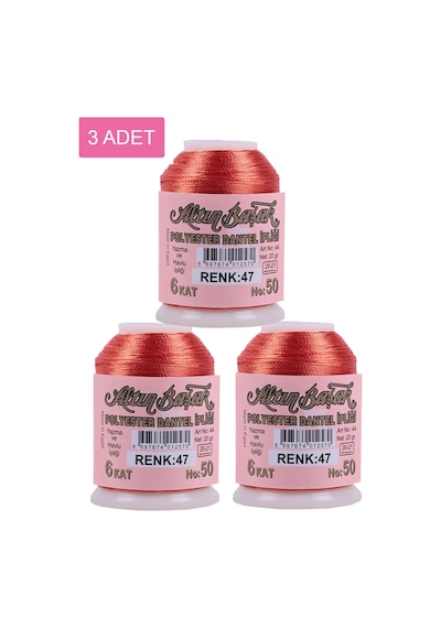 3 Adet Altınbaşak Oya Ve Dantel İpi 20 Gr - Royaleks - No: 047