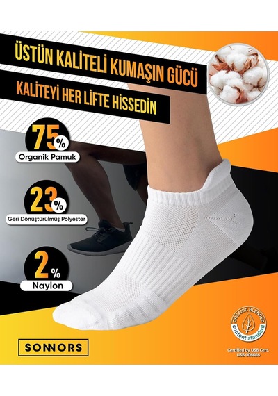 Xmlbayiciniz 4 Çift Kadın Erkek Kısa Spor Çorabı - Bambu Hafif Nefes Alabilir Düşük Kesim Yastıklı Atletik Uniseks Koşu Ç Genel