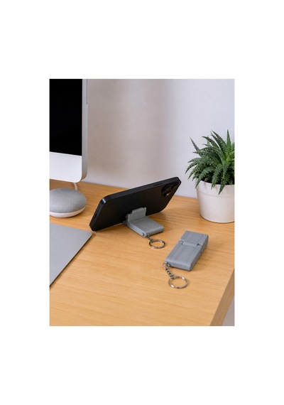 Tarzını Seç 3 Ü 1 Arada Mini Telefon Tutucu Anahtarlık Charm 2'li Set Gri 3,5 7 1 Cm